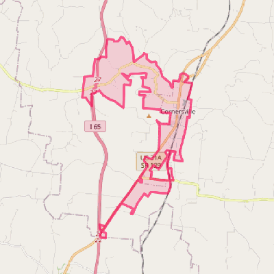 Map of Cornersville