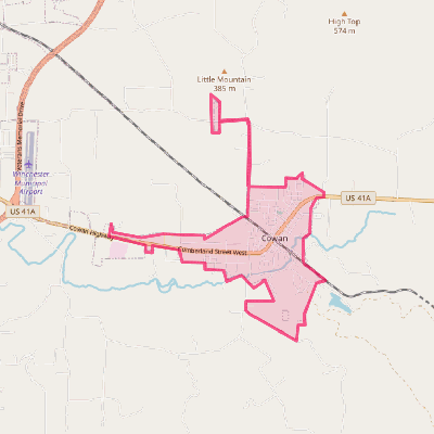 Map of Cowan