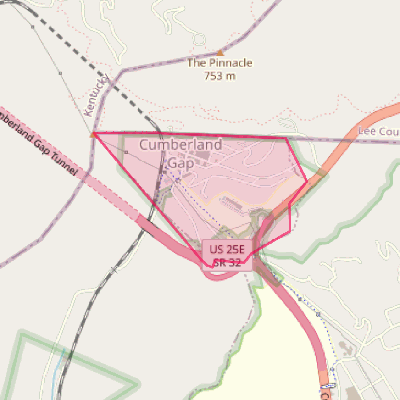 Map of Cumberland Gap