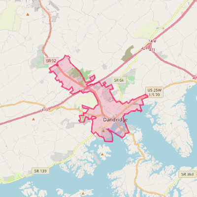 Map of Dandridge