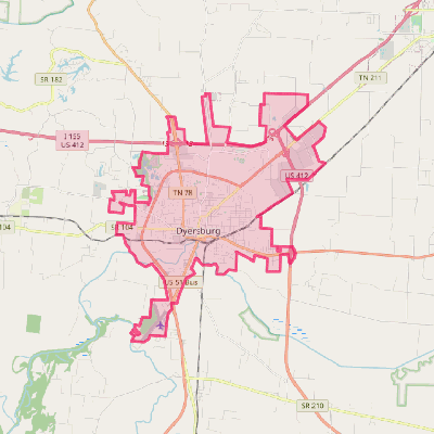 Map of Dyersburg