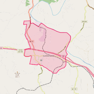 Map of Gordonsville