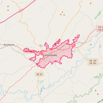 Map of Greeneville