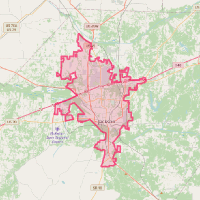 Map of Jackson