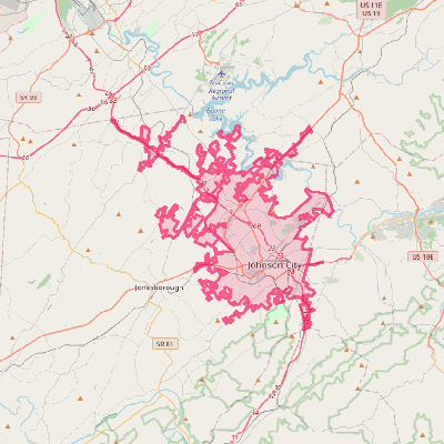 Map of Johnson City