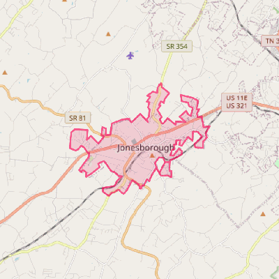 Map of Jonesborough