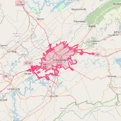 Map of Knoxville