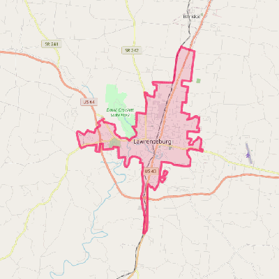 Map of Lawrenceburg