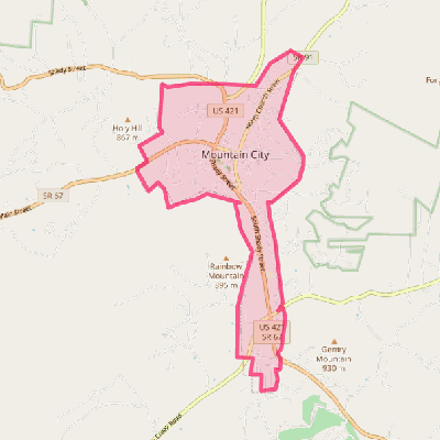 Map of Mountain City