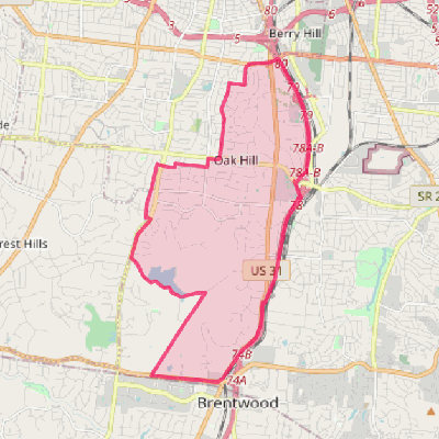 Map of Oak Hill