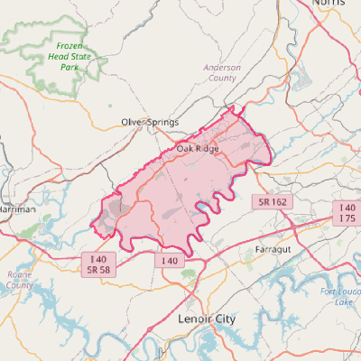 Map of Oak Ridge