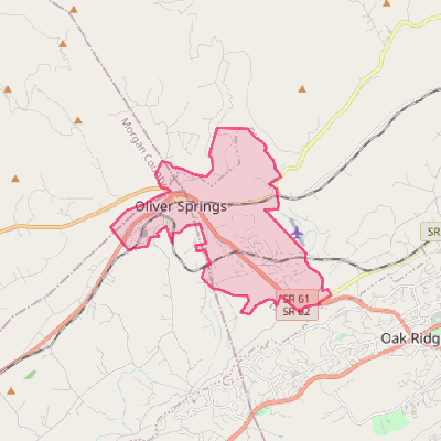 Map of Oliver Springs