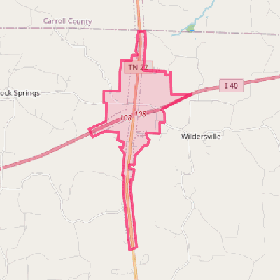 Map of Parker's Crossroads