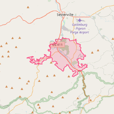 Map of Pigeon Forge