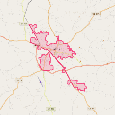 Map of Pulaski