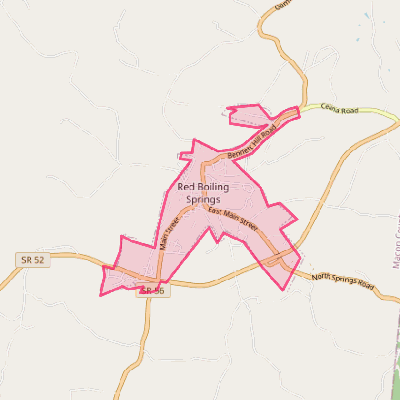 Map of Red Boiling Springs