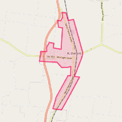 Map of Rutherford