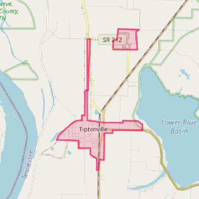 Map of Tiptonville