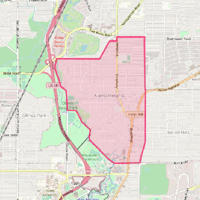 Map of Alamo Heights