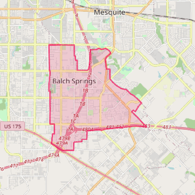 Map of Balch Springs