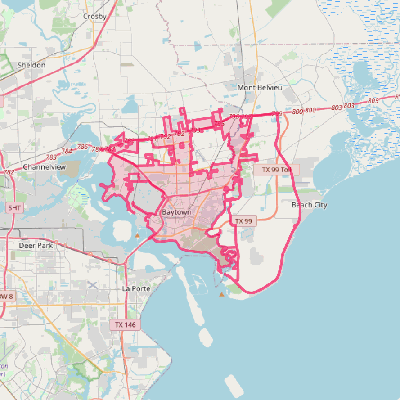 Map of Baytown