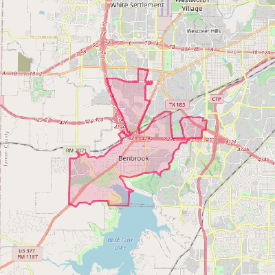 Map of Benbrook