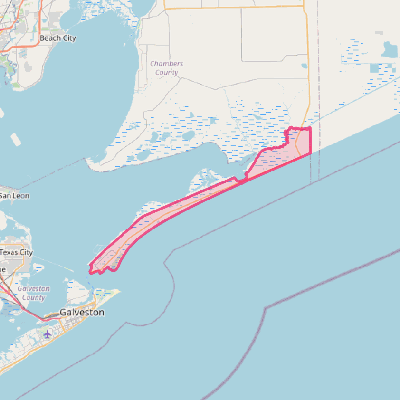 Map of Bolivar Peninsula