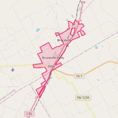 Map of Bruceville-Eddy