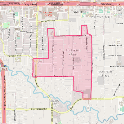 Map of Bunker Hill Village