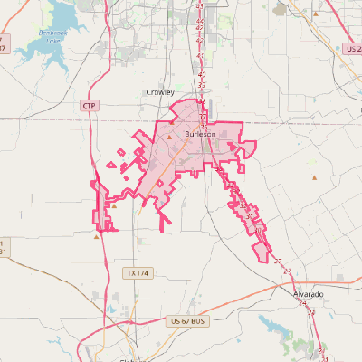 Map of Burleson