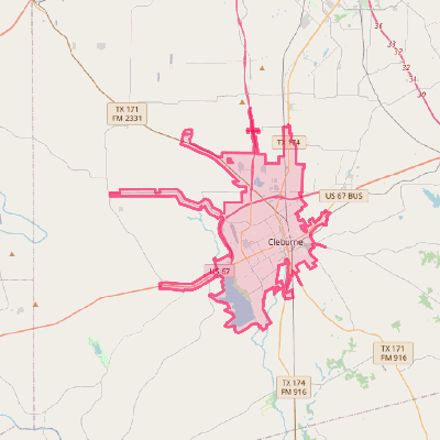 Map of Cleburne