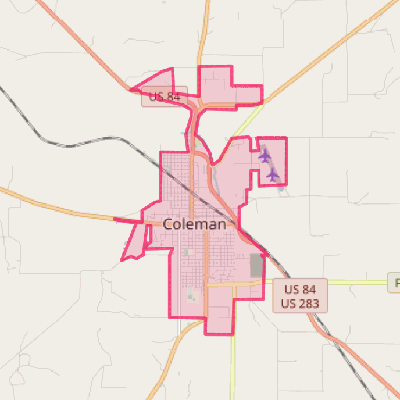 Map of Coleman