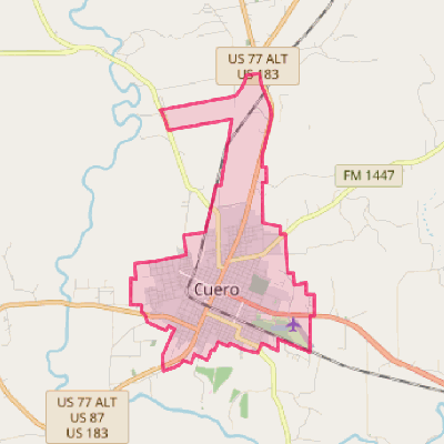 Map of Cuero