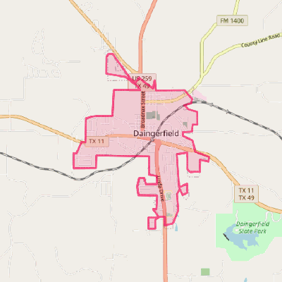 Map of Daingerfield