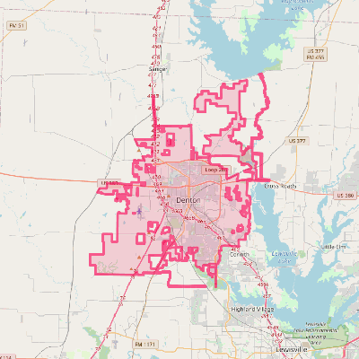 Map of Denton