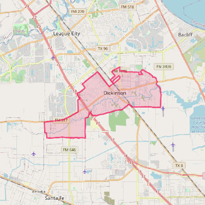 Map of Dickinson