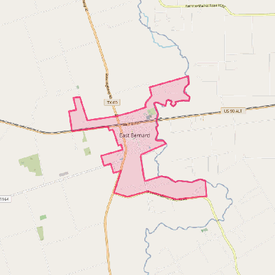 Map of East Bernard