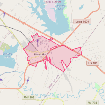 Map of Elmendorf