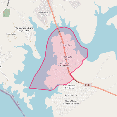 Map of Falcon Lake Estates