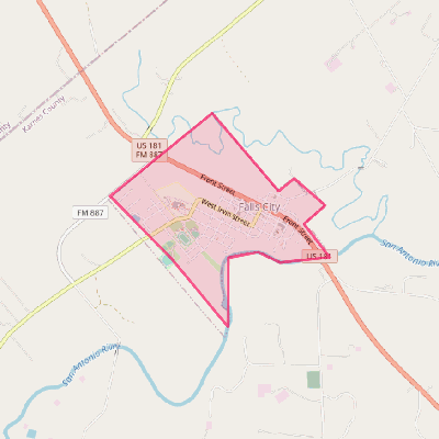 Map of Falls City