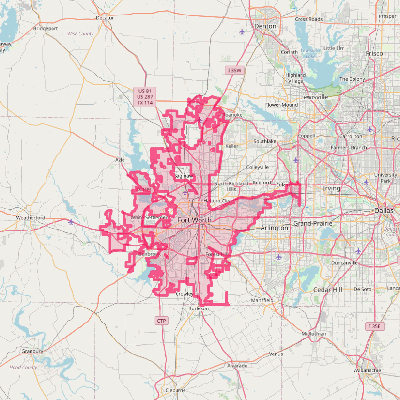 Map of Fort Worth