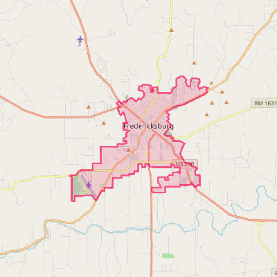 Map of Fredericksburg