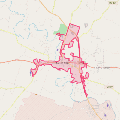 Map of Gatesville