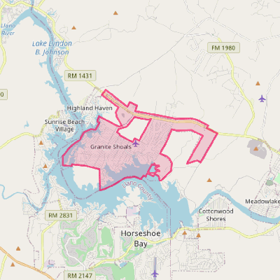 Map of Granite Shoals