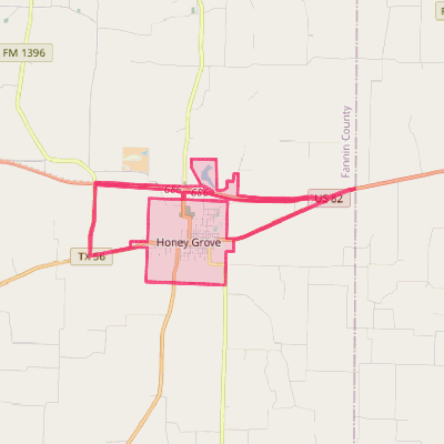 Map of Honey Grove