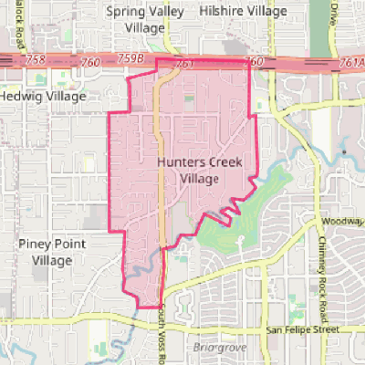 Map of Hunters Creek Village