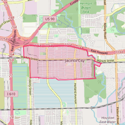 Map of Jacinto City