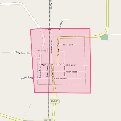 Map of Kirvin