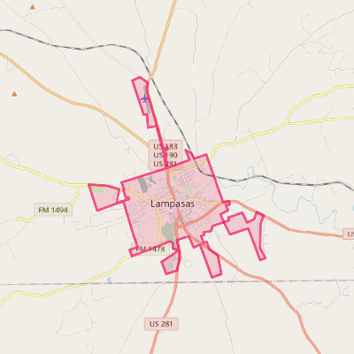 Map of Lampasas