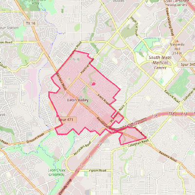 Map of Leon Valley